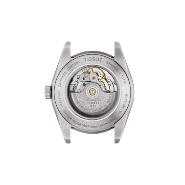 Montre Tissot T-Classic Gentleman Powermatic 80 Silicium cadran noir bracelet acier 40 mm