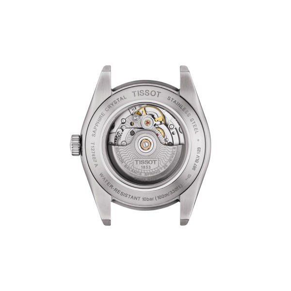 Montre Tissot T-Classic Gentleman Powermatic 80 Silicium cadran noir bracelet acier 40 mm