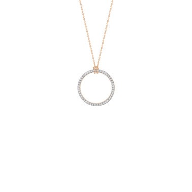 Collier Ginette NY Mini Diamond Circle en or rose et diamants