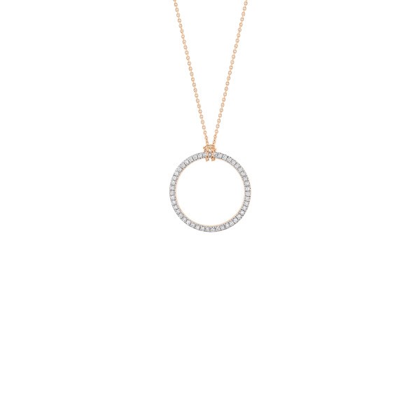 Collier Ginette NY Mini Diamond Circle en or rose et diamants