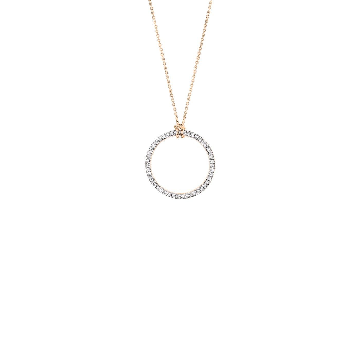 Collier Ginette NY Mini Diamond Circle en or rose et diamants