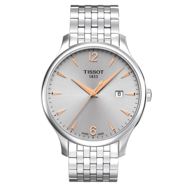Montre Tissot T-Classic Tradition quartz cadran gris bracelet acier 42 mm