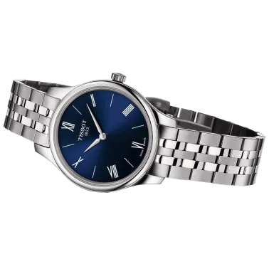 Montre Tissot T-Classic Tradition Lady quartz cadran bleu bracelet acier 31 mm