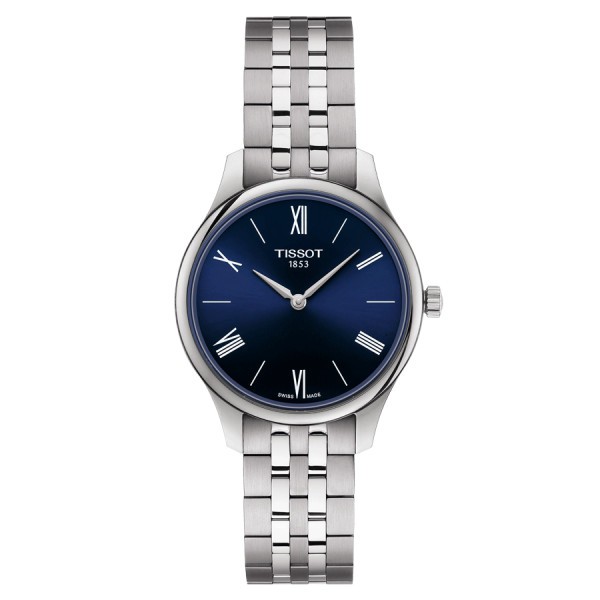 Montre Tissot T-Classic Tradition Lady quartz cadran bleu bracelet acier 31 mm