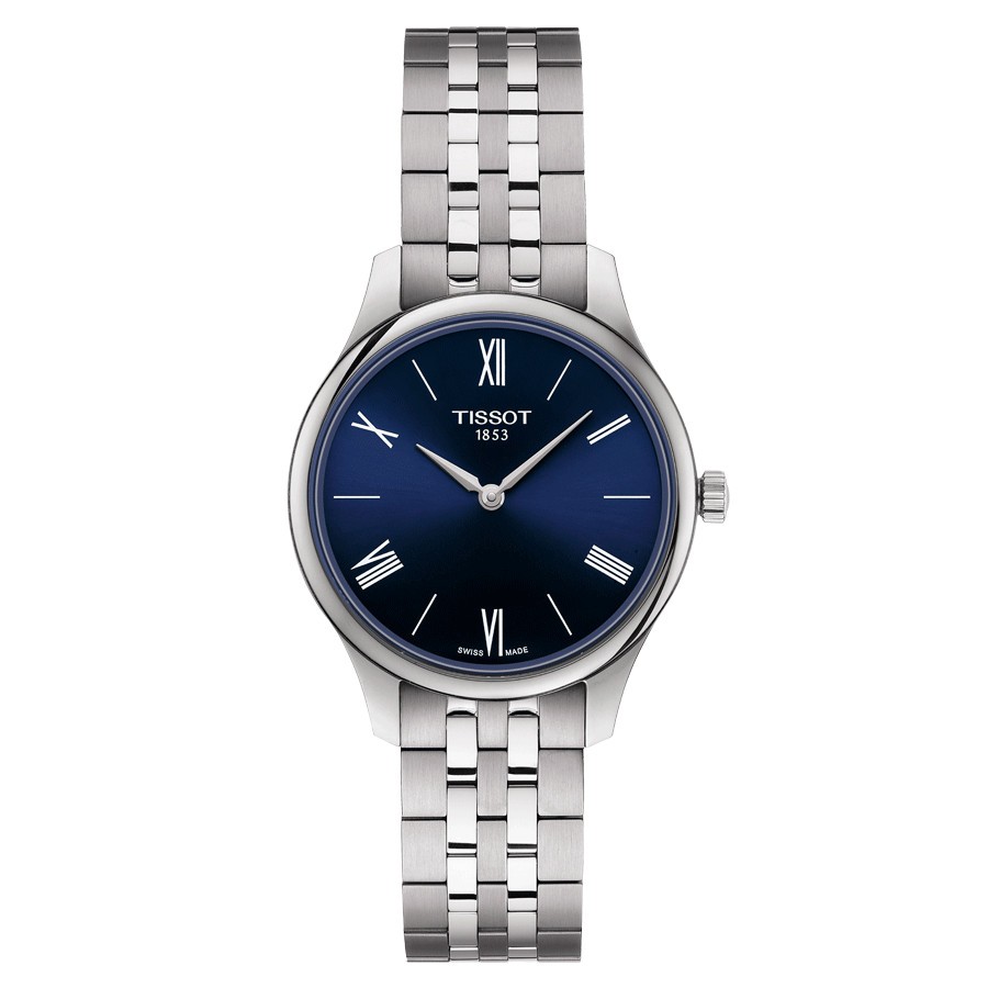 Montre Tissot T-Classic Tradition Lady quartz cadran bleu bracelet acier 31 mm