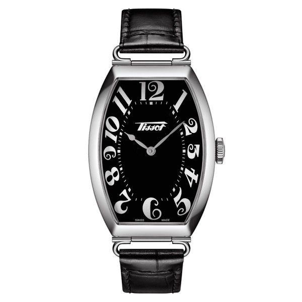 Montre Tissot Heritage Porto quartz cadran noir bracelet cuir noir 31x42 mm