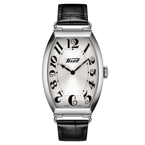 Montre Tissot Heritage Porto quartz cadran argent bracelet cuir noir 31x42 mm