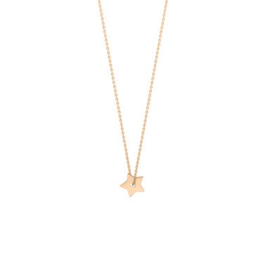 Collier Ginette NY Mini Etoile Cœur Ouvert en or rose