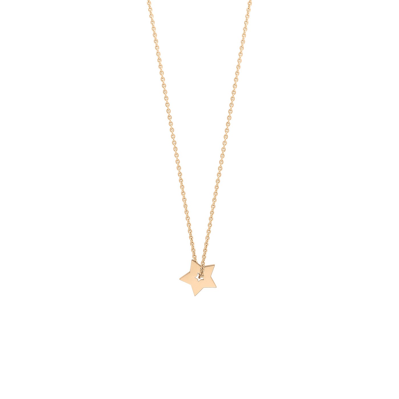 Collier Ginette NY Mini Etoile Cœur Ouvert en or rose