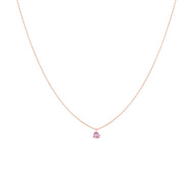Collier La Brune et La Blonde Confetti en or rose et saphir rose taille cœur 0,50 carat