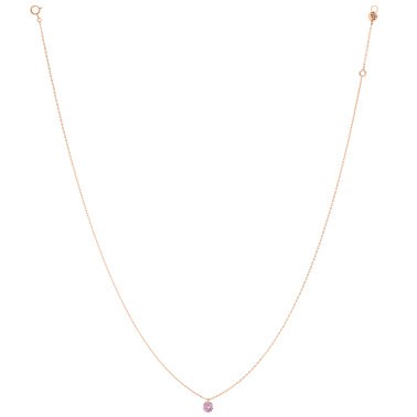 Collier La Brune et La Blonde Confetti en or rose et saphir rose taille brillant 0,50 carat