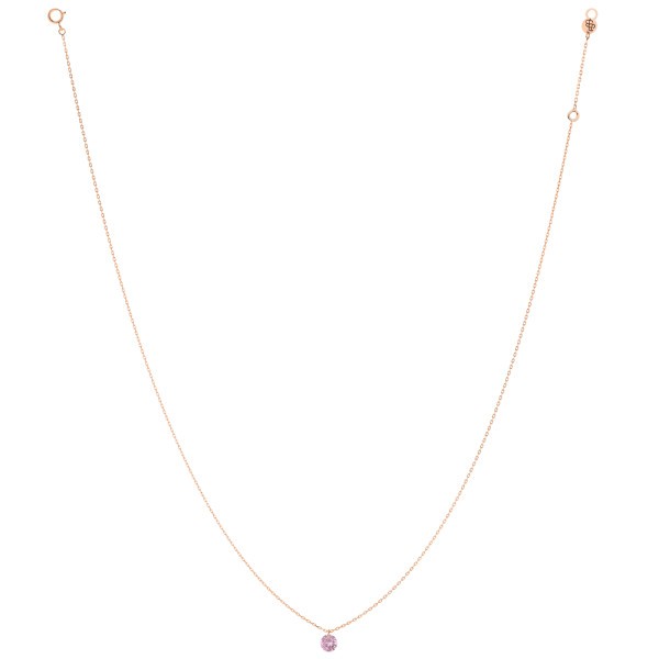 Collier La Brune et La Blonde Confetti en or rose et saphir rose taille brillant 0,50 carat