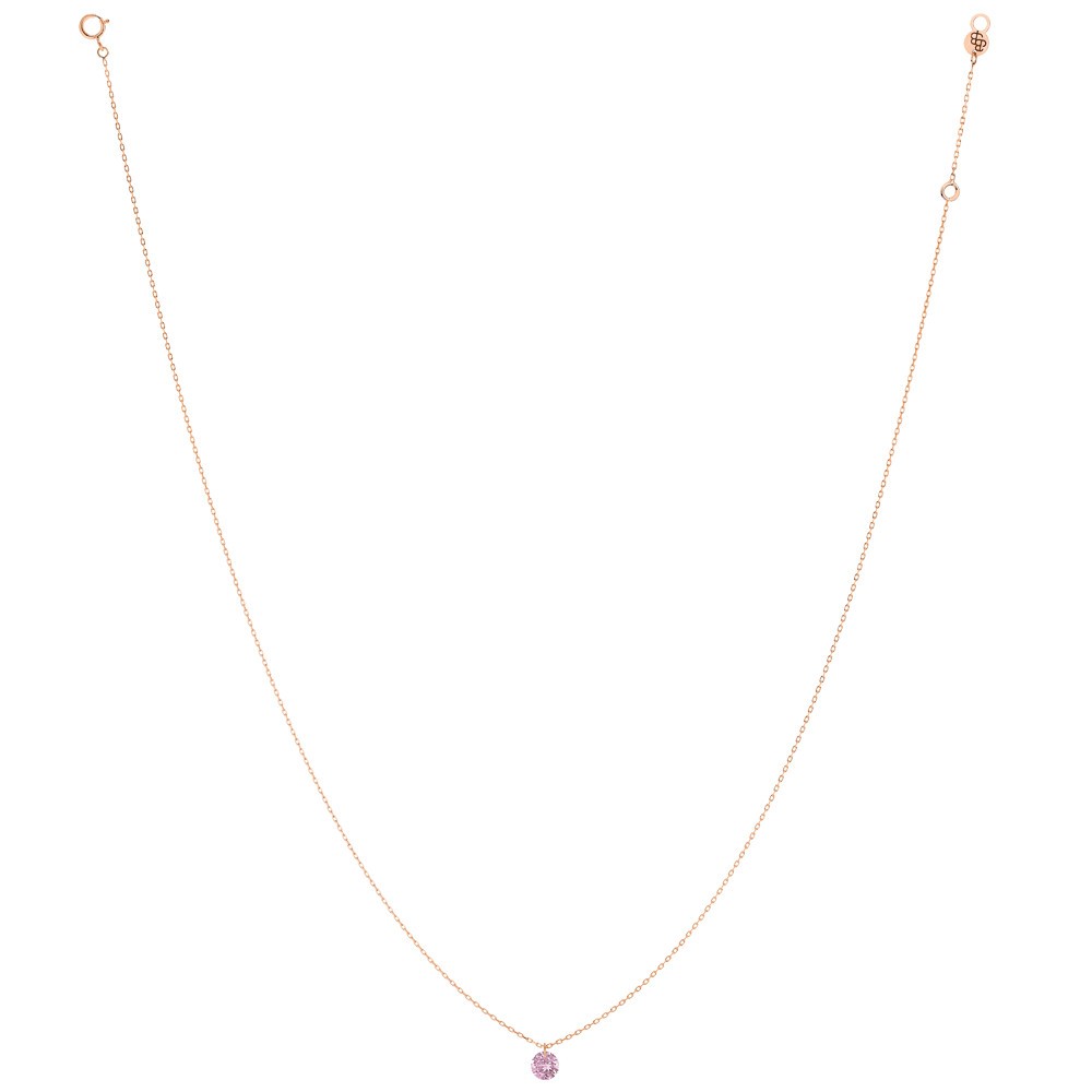 Collier La Brune et La Blonde Confetti en or rose et saphir rose taille brillant 0,50 carat