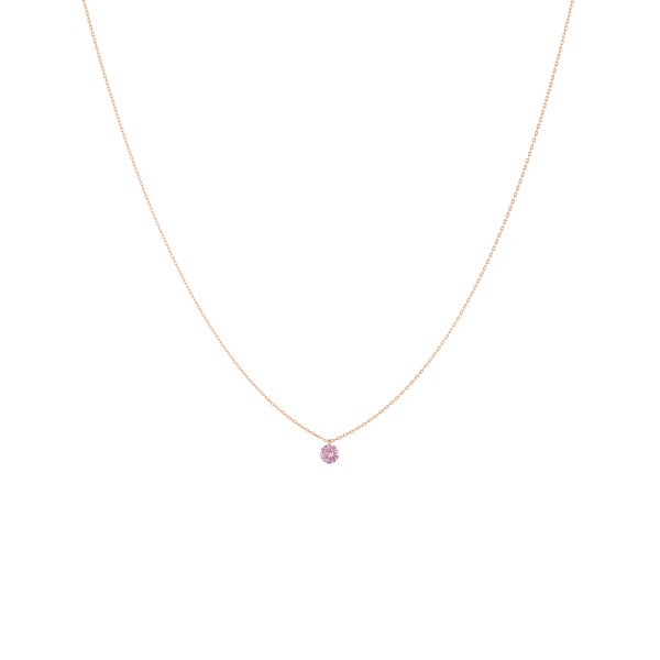 Collier La Brune et La Blonde Confetti en or rose et saphir rose taille brillant 0,50 carat