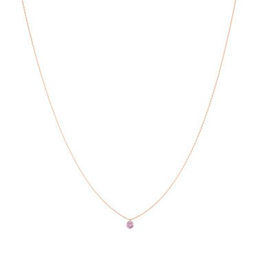Collier La Brune et La Blonde Confetti en or rose et saphir rose taille brillant 0,50 carat