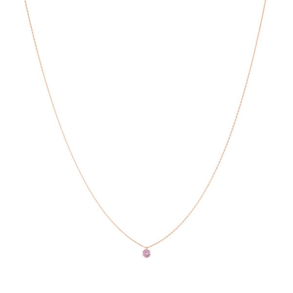 Collier La Brune et La Blonde Confetti en or rose et saphir rose taille brillant 0,50 carat