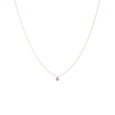 Collier La Brune et La Blonde Confetti en or rose et saphir rose taille brillant 0,30 carat