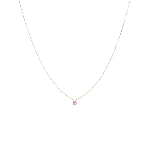 Collier La Brune et La Blonde Confetti en or rose et saphir rose taille brillant 0,30 carat