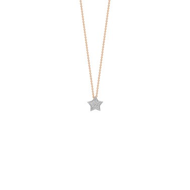 Collier Ginette NY Mini Etoile en or rose et diamants - Soldat