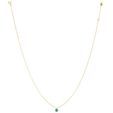 Collier La Brune et La Blonde Confetti en or jaune et émeraude taille brillant 0,20 carat