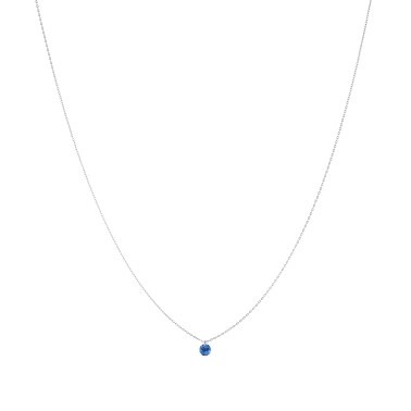Collier La Brune et La Blonde Confetti en or blanc et saphir bleu taille brillant 0,50 carat