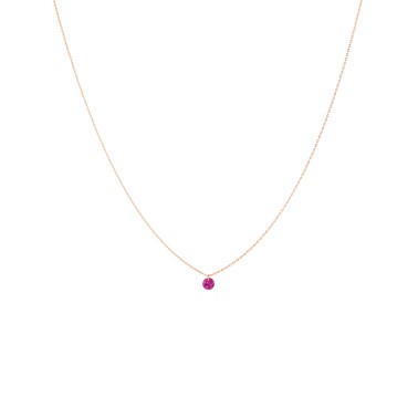 Collier La Brune et La Blonde Confetti en or rose et rubis taille brillant 0,50 carat