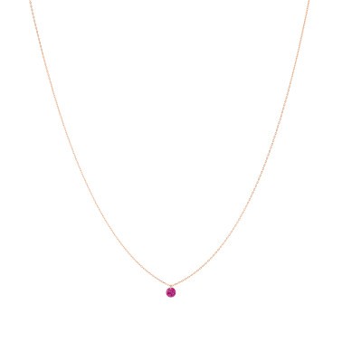 Collier La Brune et La Blonde Confetti en or rose et rubis taille brillant 0,50 carat