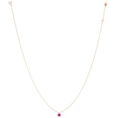 Collier La Brune et La Blonde Confetti en or rose et rubis taille brillant 0,30 carat