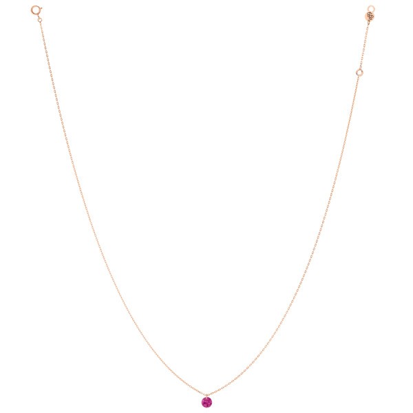 Collier La Brune et La Blonde Confetti en or rose et rubis taille brillant 0,30 carat