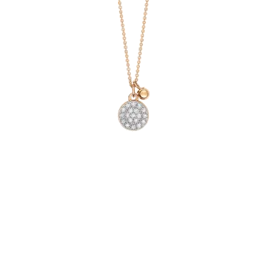 Collier Ginette NY Mini Ever Disc en or rose et diamants