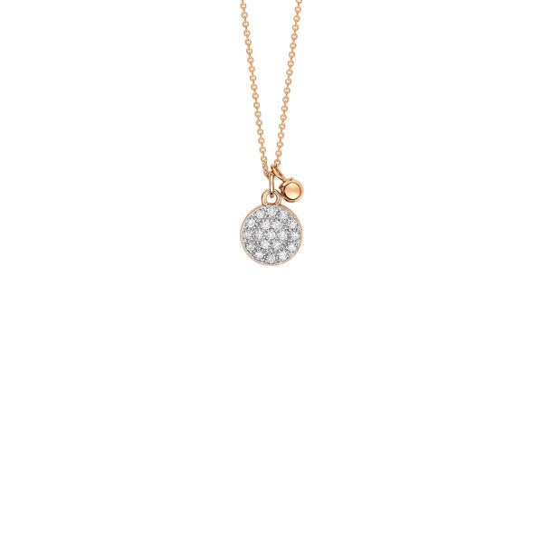 Collier Ginette NY Mini Ever Disc en or rose et diamants - Soldat_PL