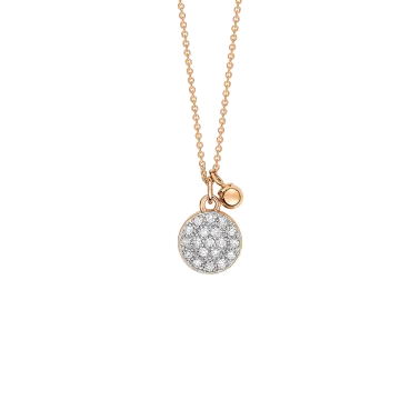 Collier Ginette NY Mini Ever Disc en or rose et diamants