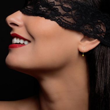 Mini pendants d'Oreilles La Brune et La Blonde Confetti en or jaune et 2 saphirs jaune 0,30 carat