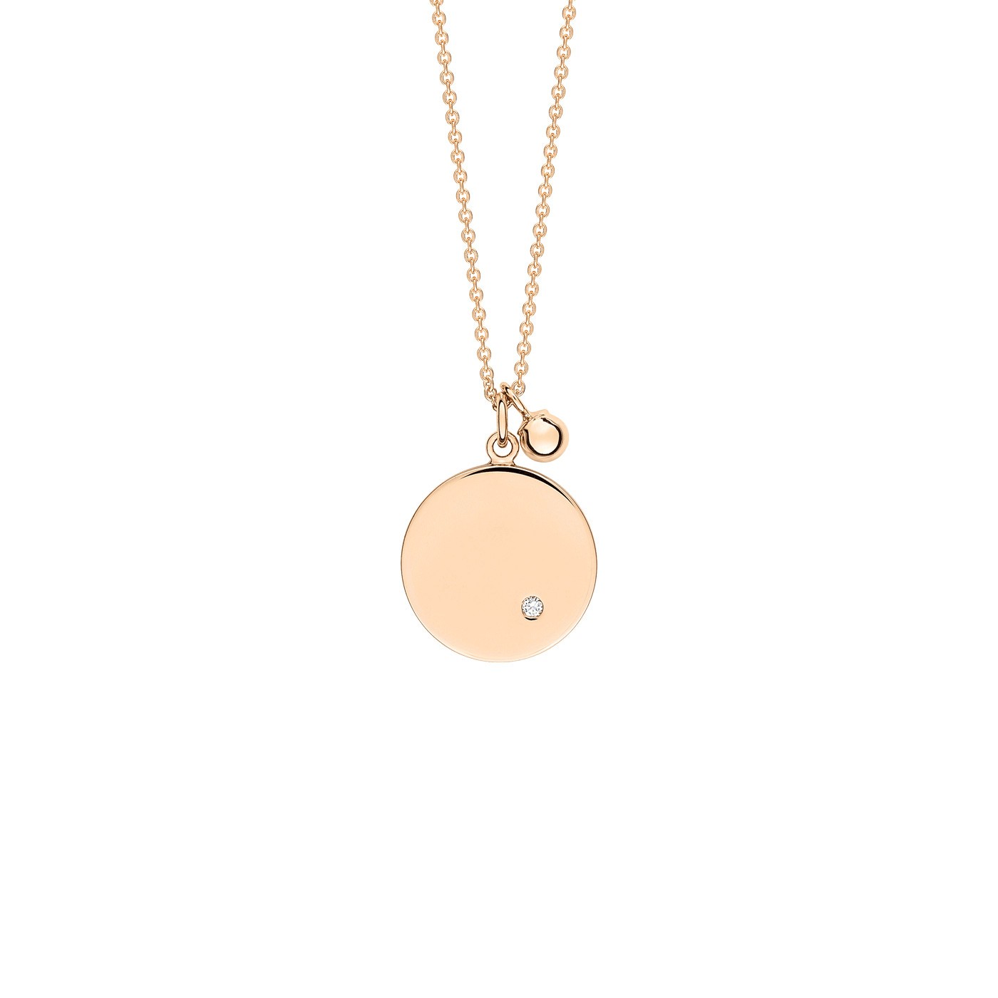 Collier Ginette NY Mini Ever Disc or rose et un diamant - Soldat