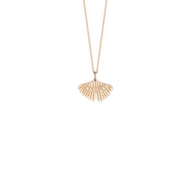 Collier Ginette NY Mini Gingko en or rose - Soldat_PL