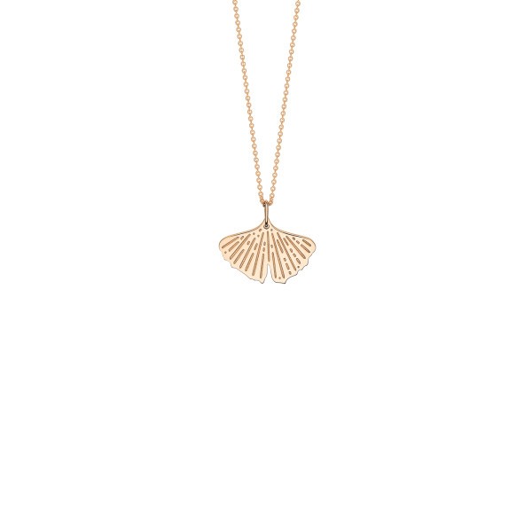 Collier Ginette NY Mini Gingko en or rose - Soldat_PL