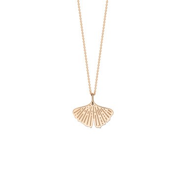 Collier Ginette NY Mini Gingko en or rose - Soldat