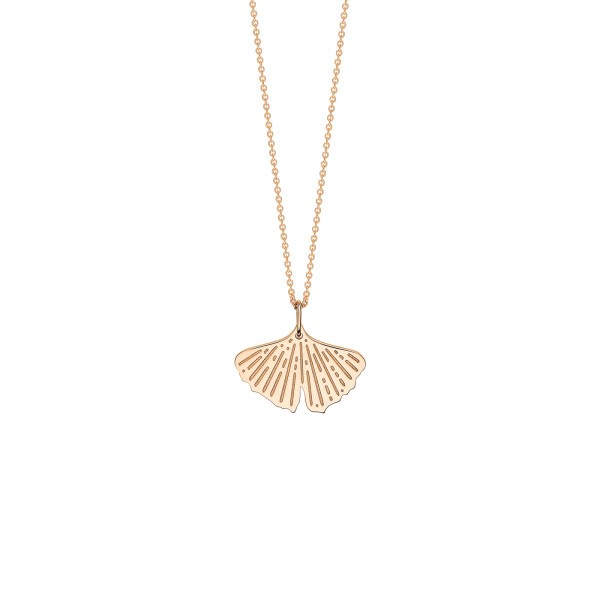 Collier Ginette NY Mini Gingko en or rose