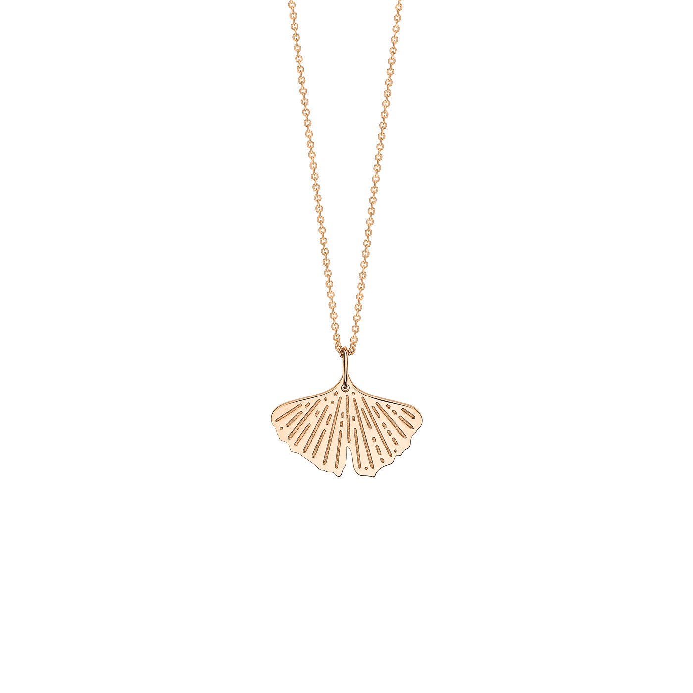 Collier Ginette NY Mini Gingko en or rose