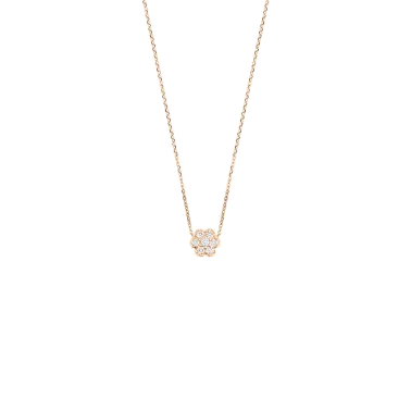 Collier Ginette NY Mini Lotus en or rose et diamants