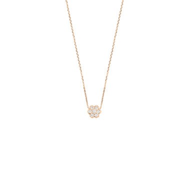 Collier Ginette NY Mini Lotus diamants blancs et or rose