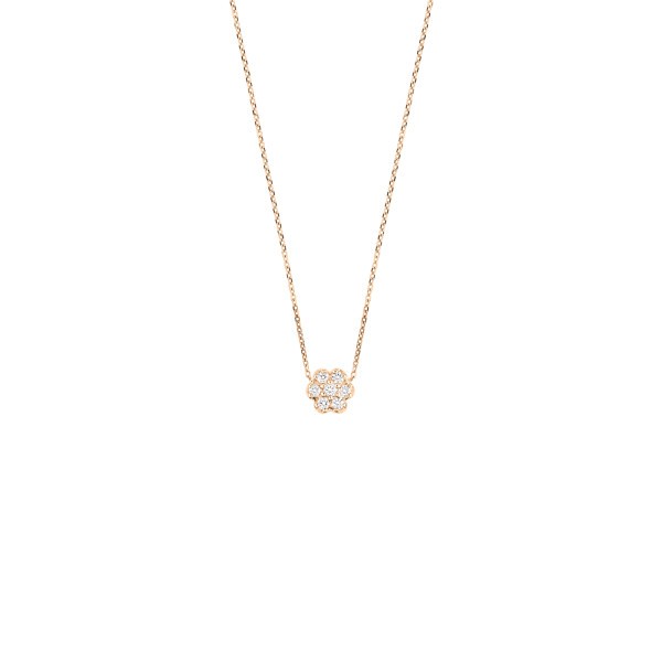 Collier Ginette NY Mini Lotus en or rose et diamants