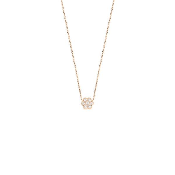 Collier Ginette NY Mini Lotus diamants blancs et or rose