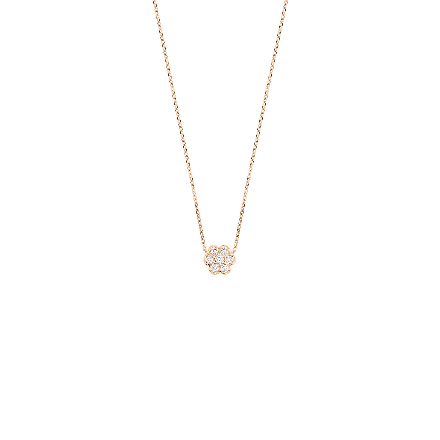 Collier Ginette NY Mini Lotus en or rose et diamants