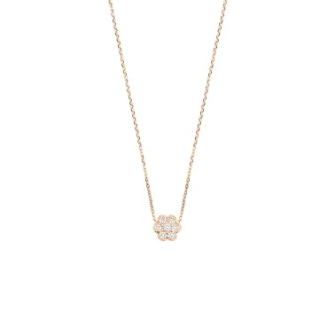 Collier Ginette NY Mini Lotus en or rose et diamants