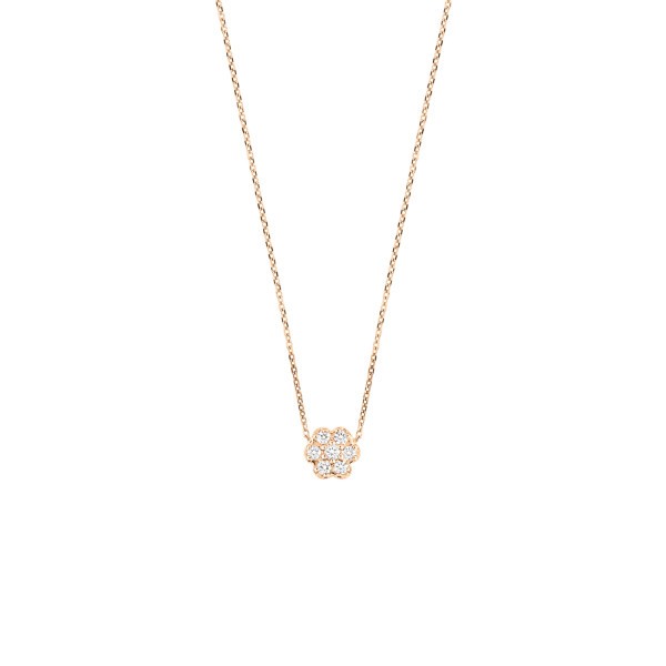 Collier Ginette NY Mini Lotus en or rose et diamants