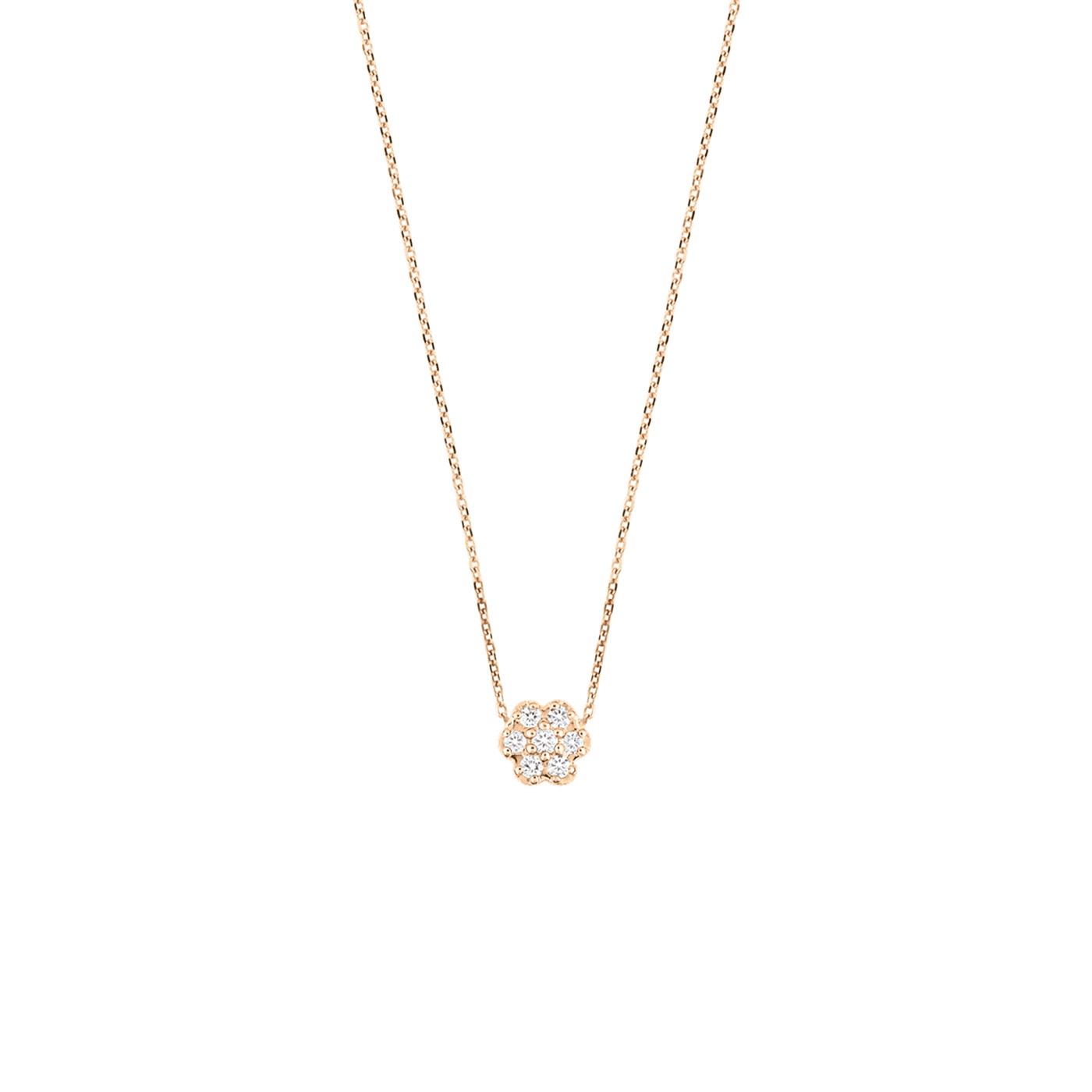 Collier Ginette NY Mini Lotus en or rose et diamants