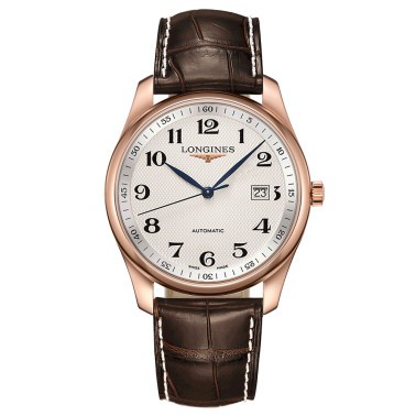 Montre Longines Master Collection automatique or rose cadran argenté bracelet cuir brun 40 mm L2.793.8.78.3
