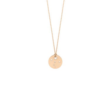 Collier Ginette NY Mini Milky Way Disc on chain en or rose