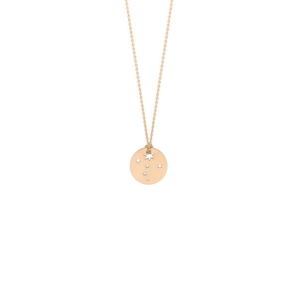 Collier Ginette NY Mini Milky Way Disc on chain en or rose - Soldat_PL